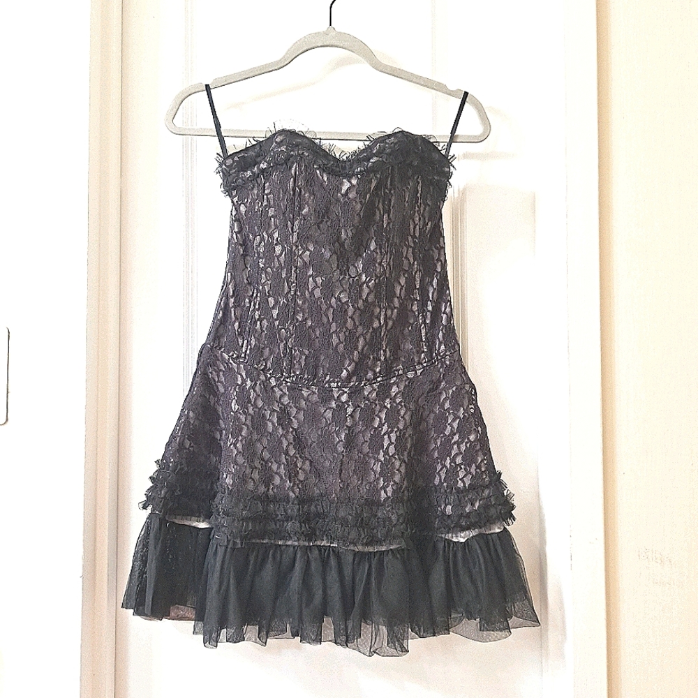 Strapless Lace Corset Dress 👗😍✨